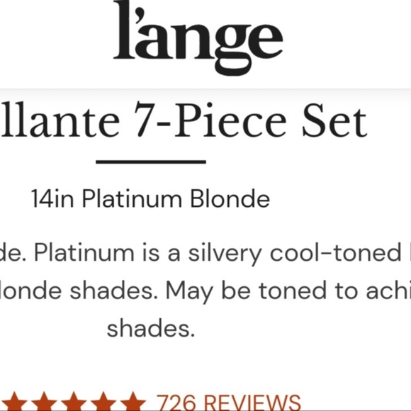 L'ange Brillante 7 Piece Hair Extensions Platinum - Picture 2 of 6
